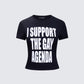 Drea Black Slogan Classic Tee product front