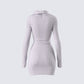 Hala Grey Cowl Neck Sweater Dress