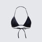 Zaria Black Vegan Leather Bikini Topproduct front