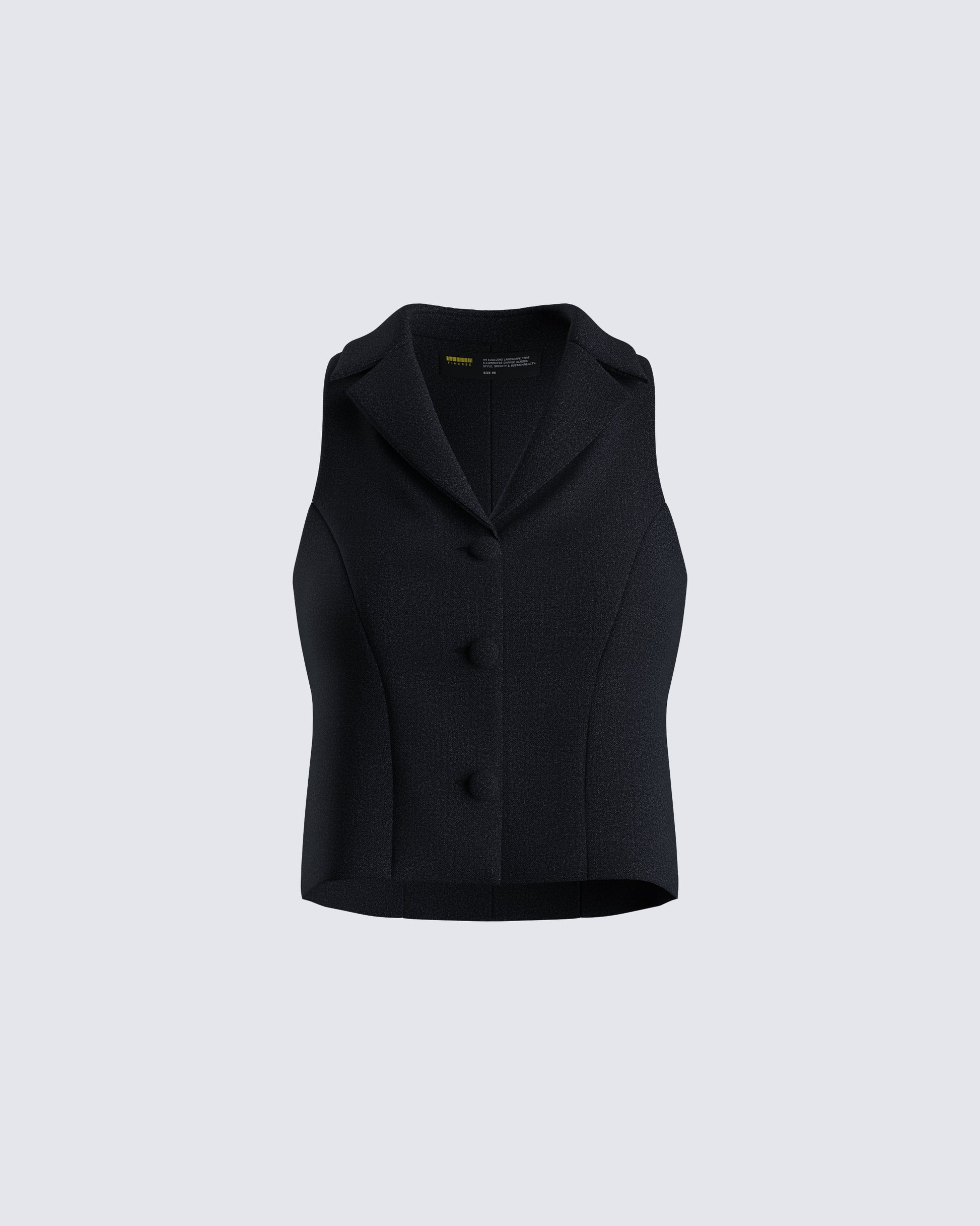 Supriya Black Cropped Vest product front