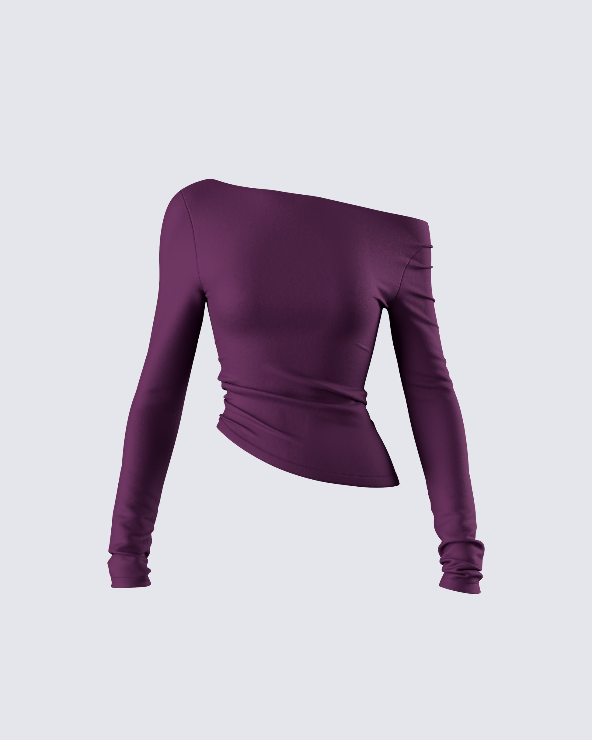 Isa Burgundy Jersey Asymmetric Top product front