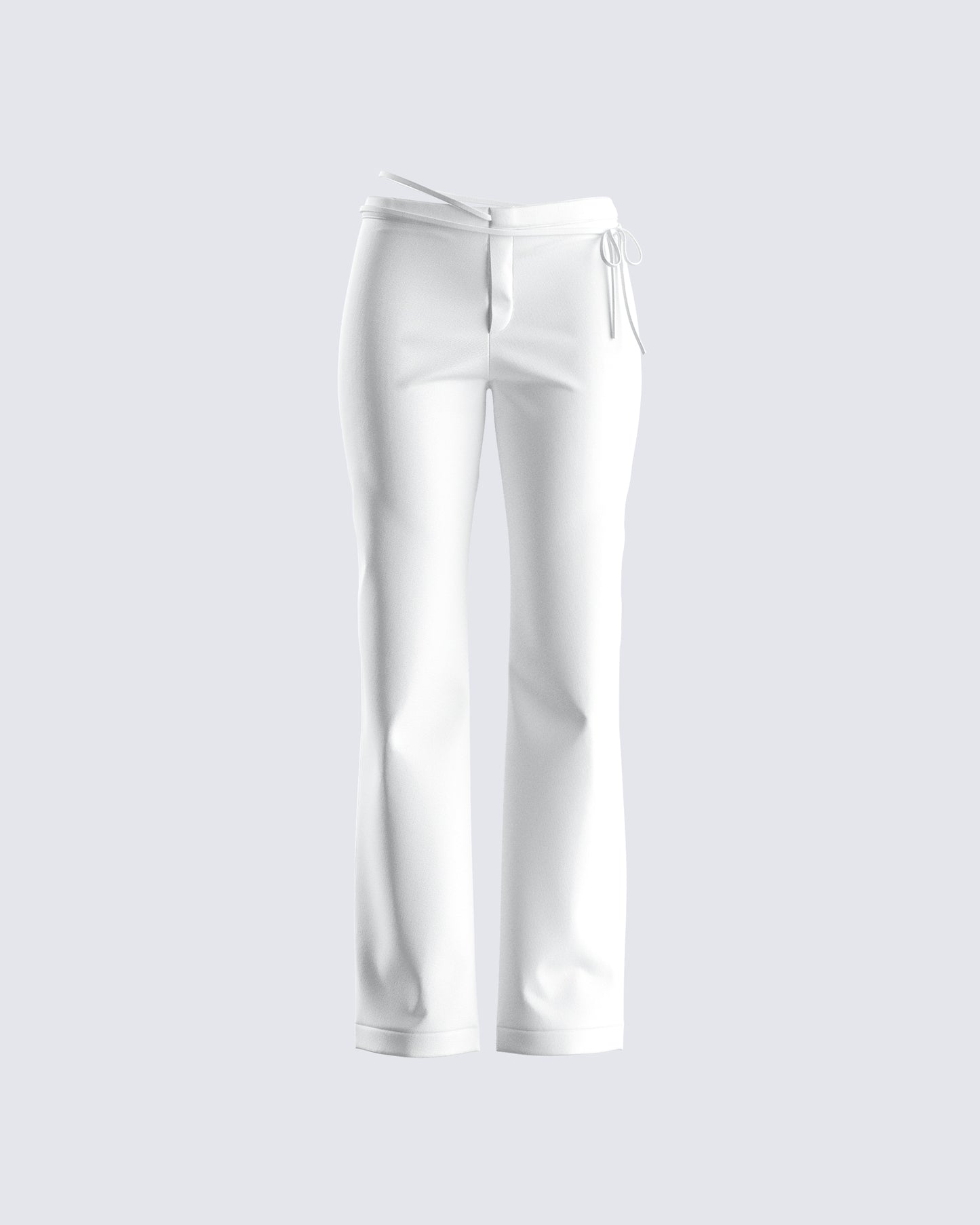 Bessie Ivory Low Rise Tie Pant 3d product front