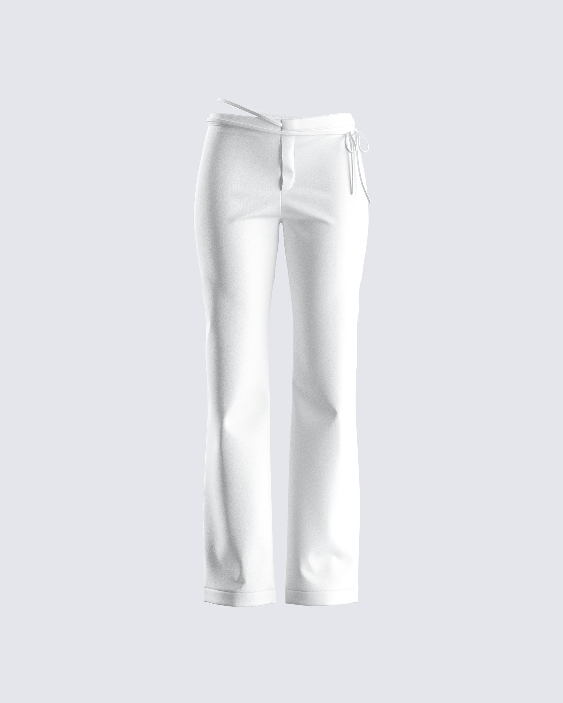 Bessie Ivory Low Rise Tie Pant 3d product front