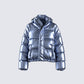 Azalea Blue Metallic Puffer Jacket product front