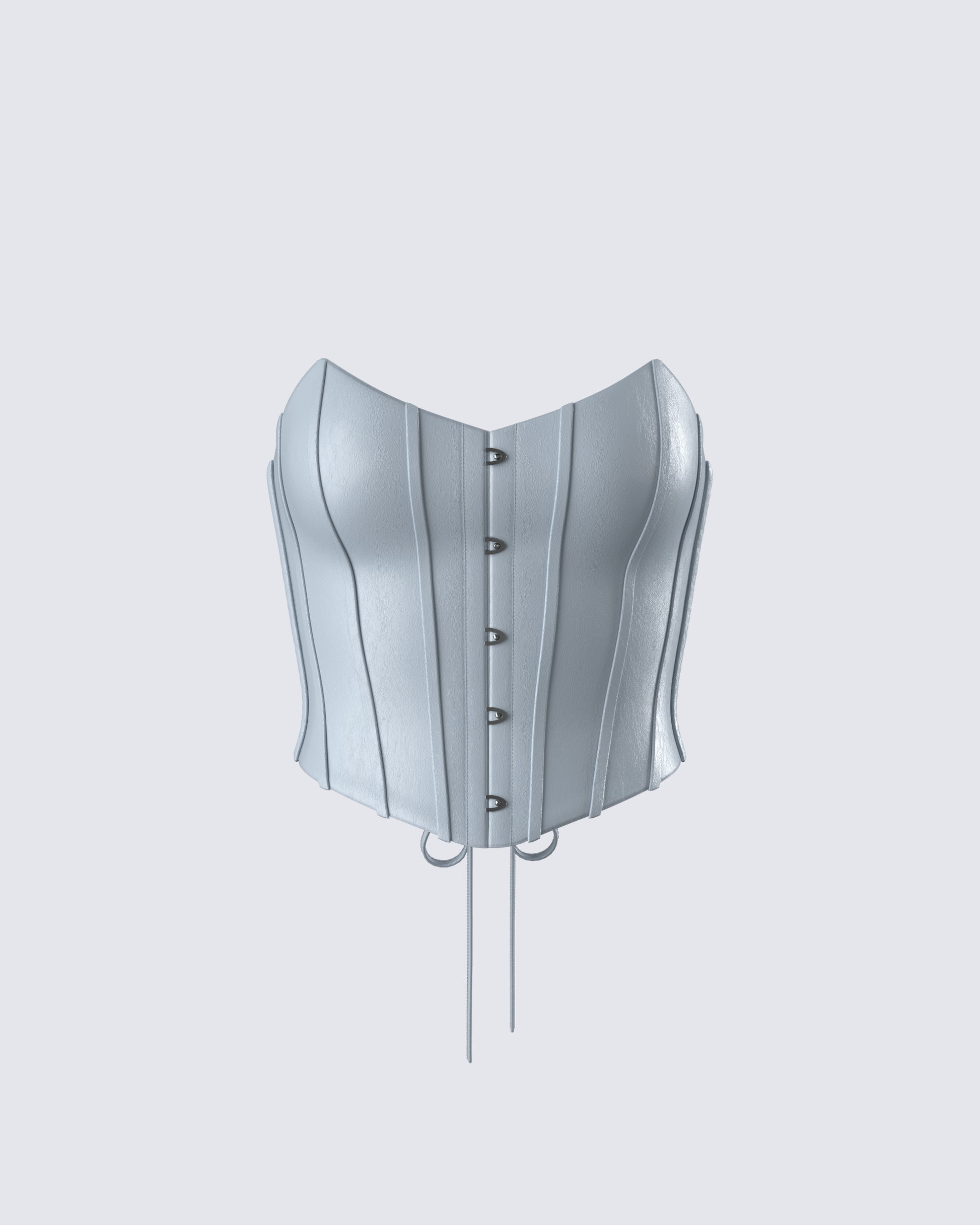 Tui Grey Vegan Leather Corset Top product front