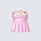 Nora Pink Floral Strapless Peplum Top product front