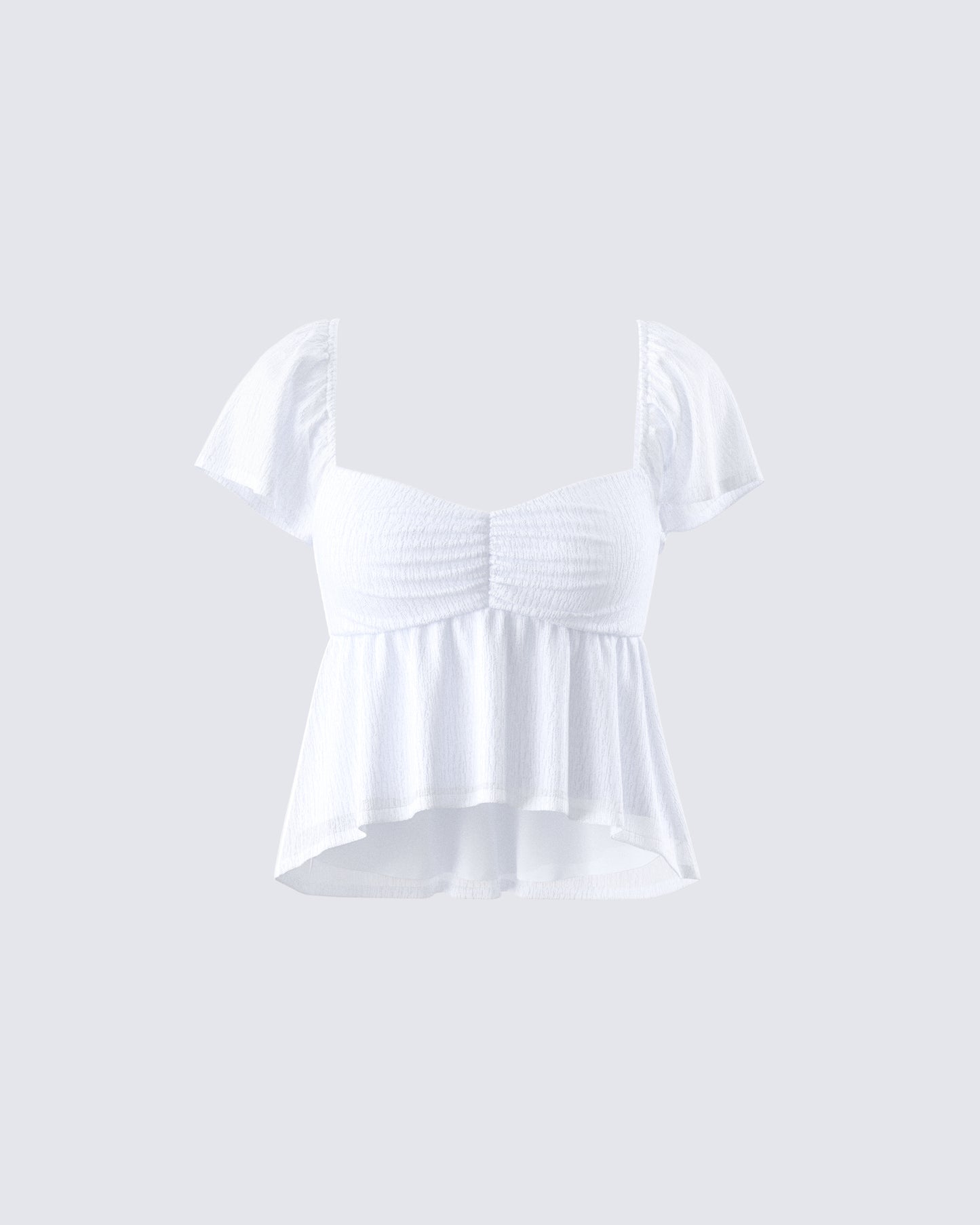 Emersyn White Babydoll Top product front