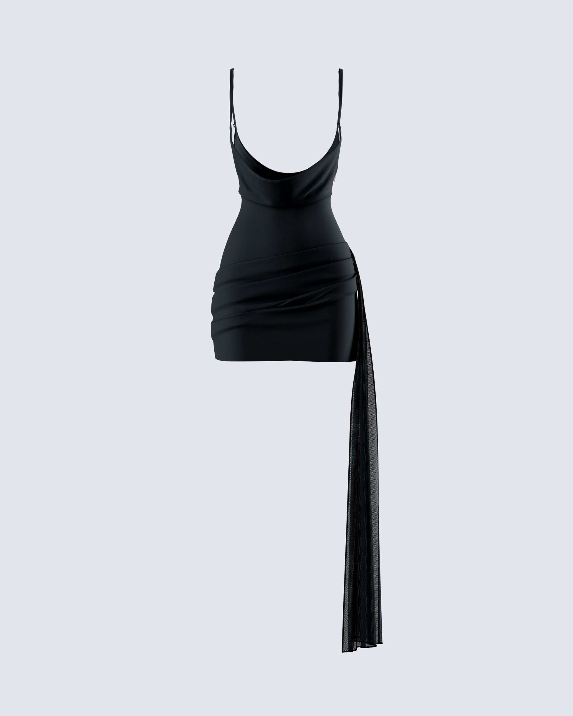 Amelie Black Draped Mini Skirt product front