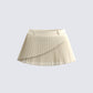 Mansa Cream Crepe Pleat Skirt 3d product front