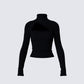 Laurie Black Asymmetrical Rib Top 3d product front