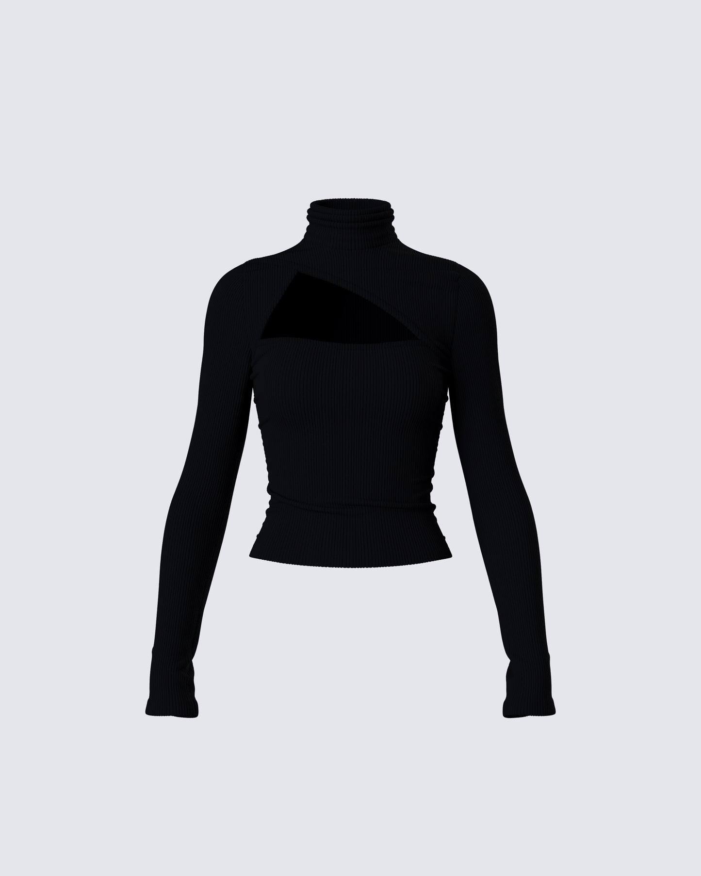 Laurie Black Asymmetrical Rib Top 3d product front