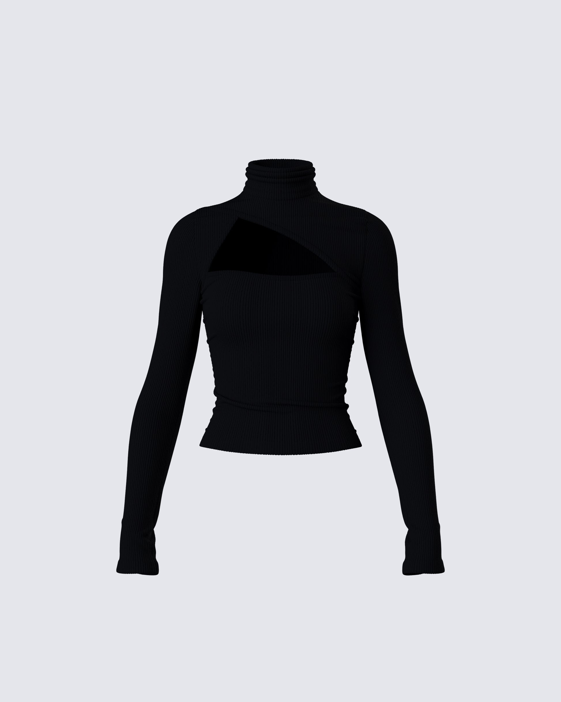 Laurie Black Asymmetrical Rib Top 3d product front