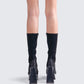Marcil Black Heeled Platform Boot