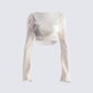 Yanni Cream Rhinestone Top 3d product front
