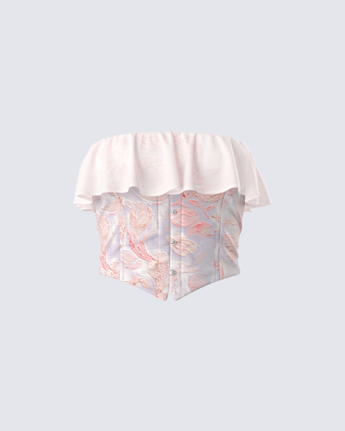 Zana Cream Ruffle Corset Top product front