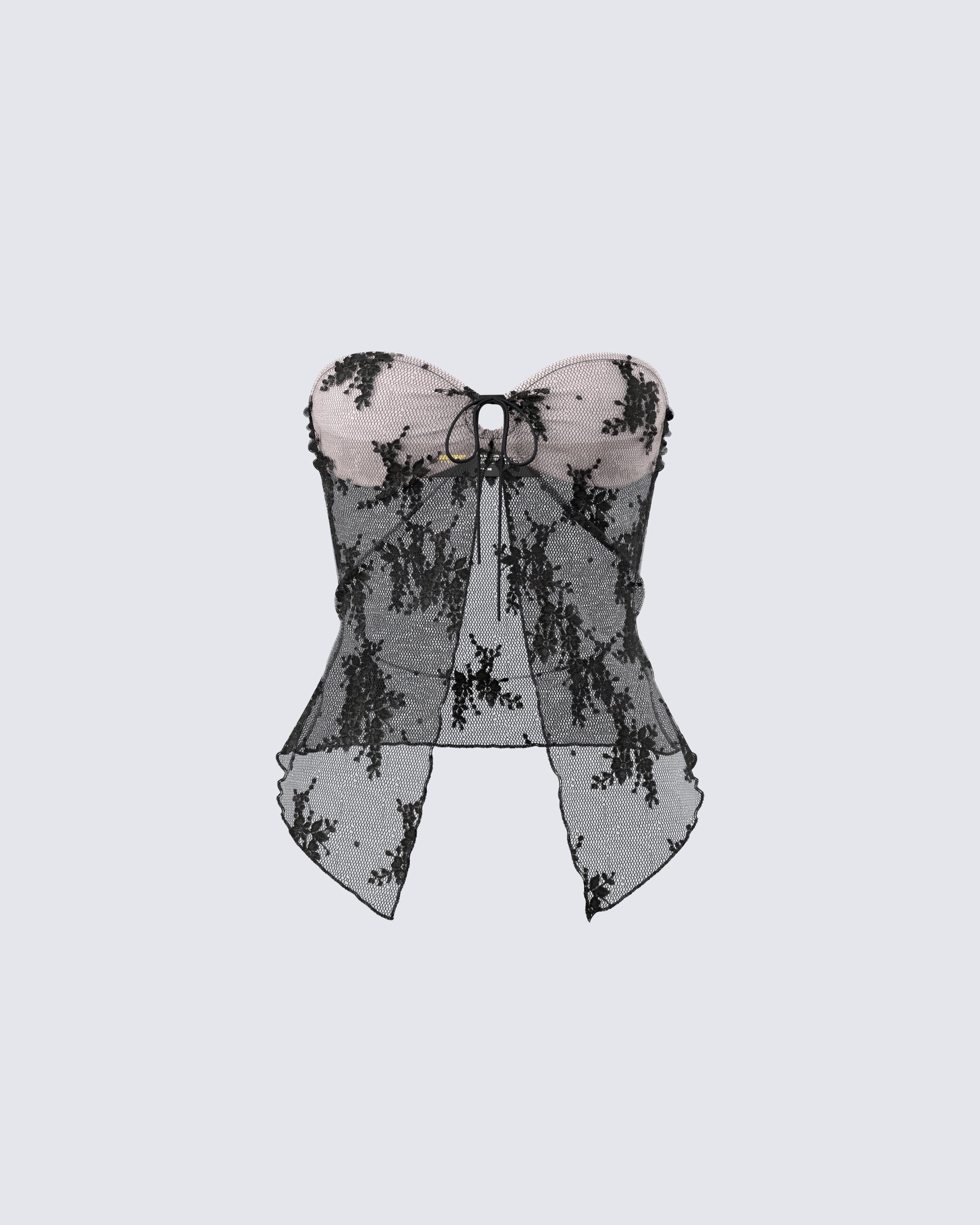 Summer Black Lace Strapless Top product front