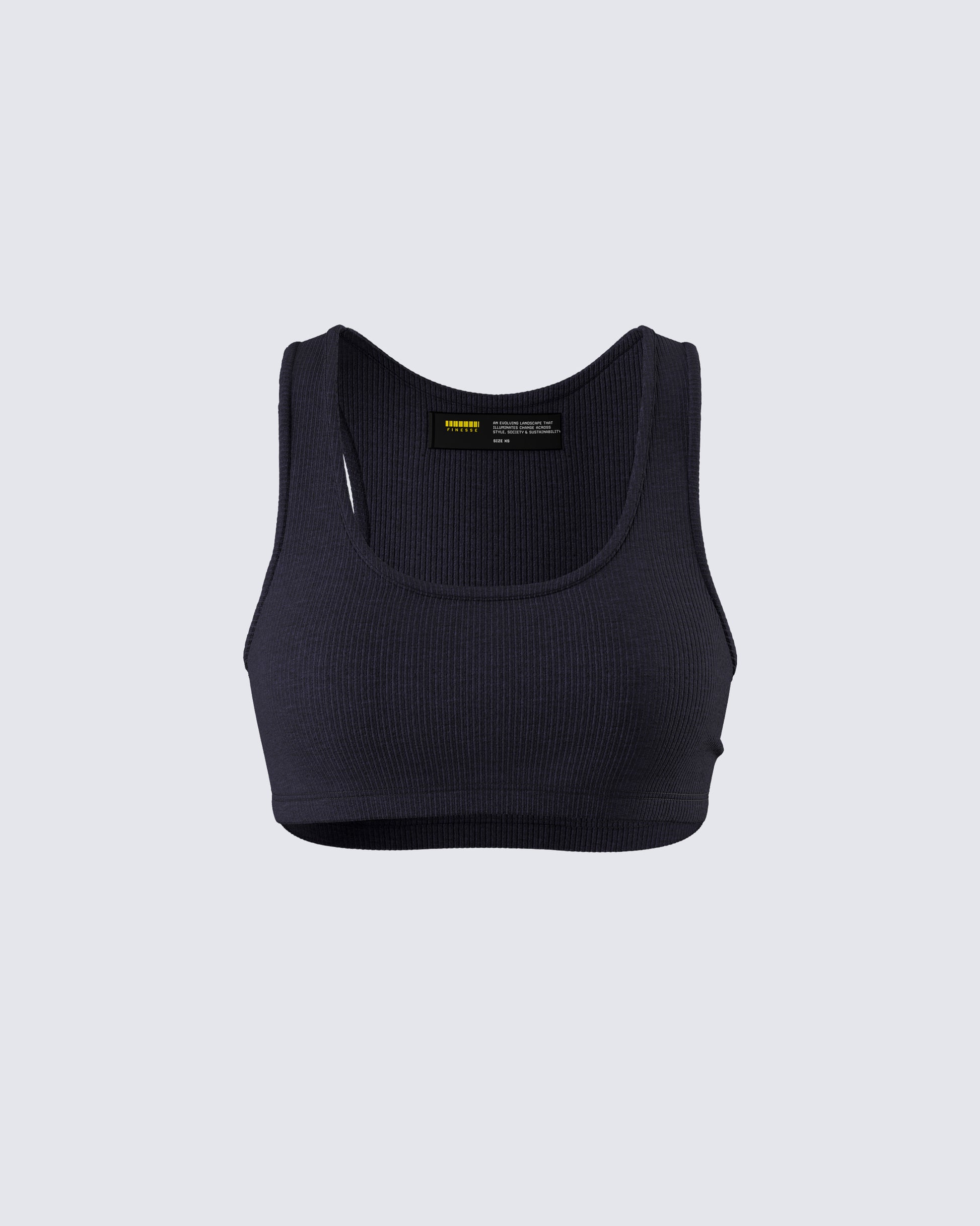 Waverly Black Ribbed Tank Top product front