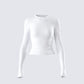 Vivi White Jersey Long Sleeve Top product front
