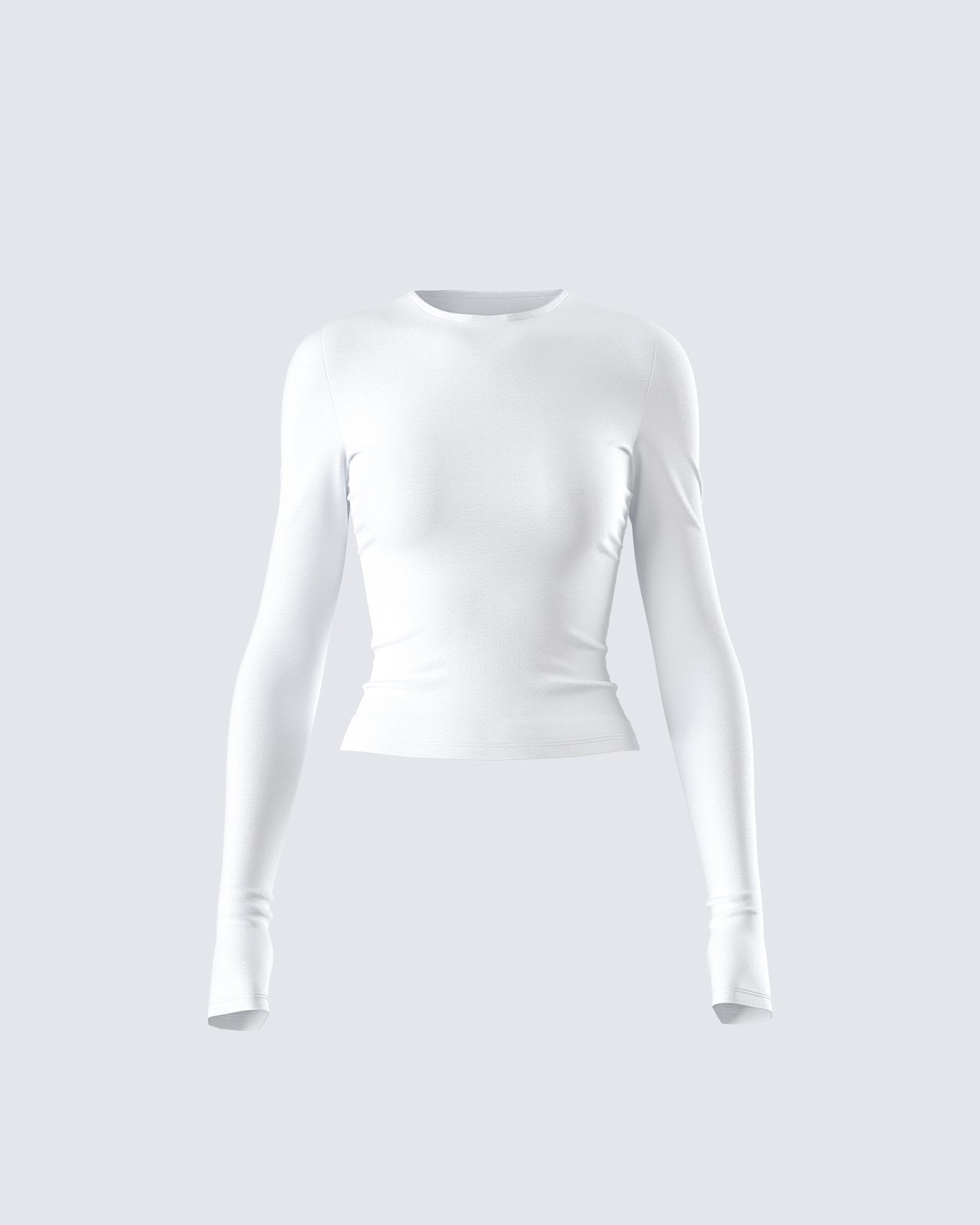 Vivi White Jersey Long Sleeve Top product front