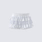 Amia White Ruffle Bloomer Micro Skort 