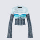 Vanessa Black Sequin Knit Top product front