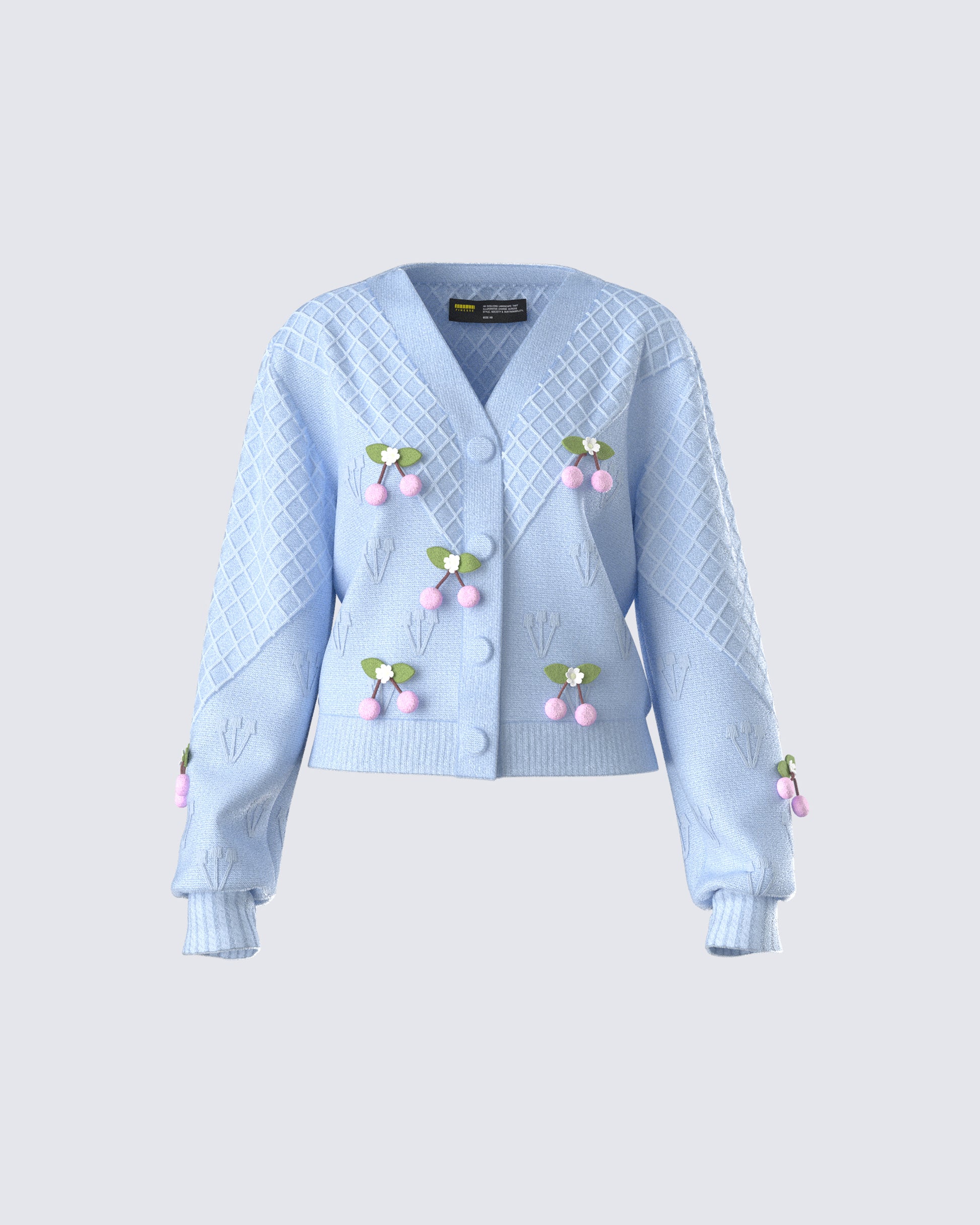 Olea Lavender Cherry Trim Cardigan product front
