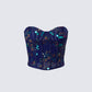 Jadira Blue Sequin Corset Top product front