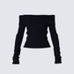 Lorraine Black Sweater Knit Top product front