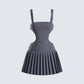 Samus Grey Pinstripe Mini Dress 3d product front