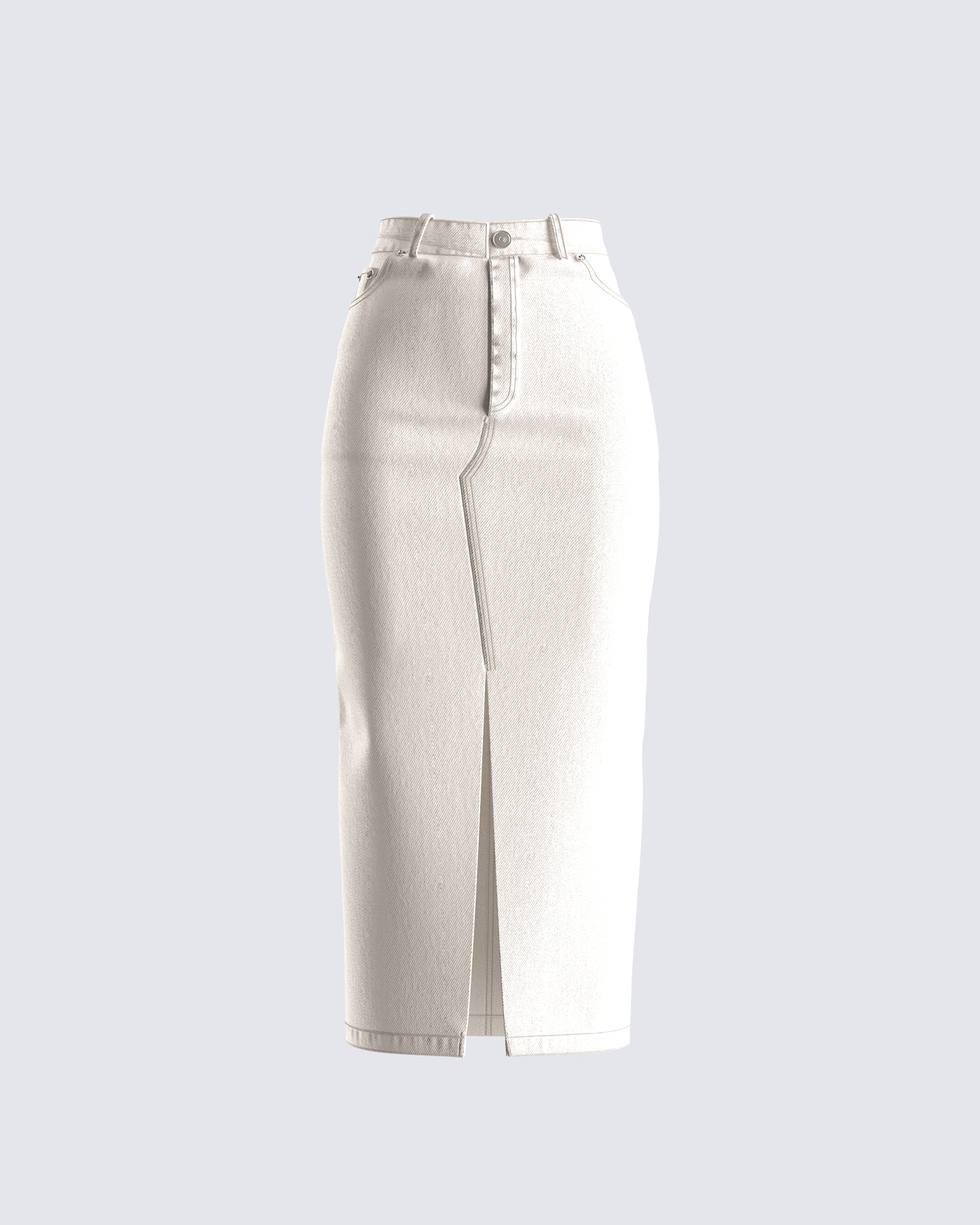 Chell White Denim Maxi Skirt 3d product front