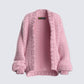 Blaise Pink Chunky Hand Knit Cardigan product front