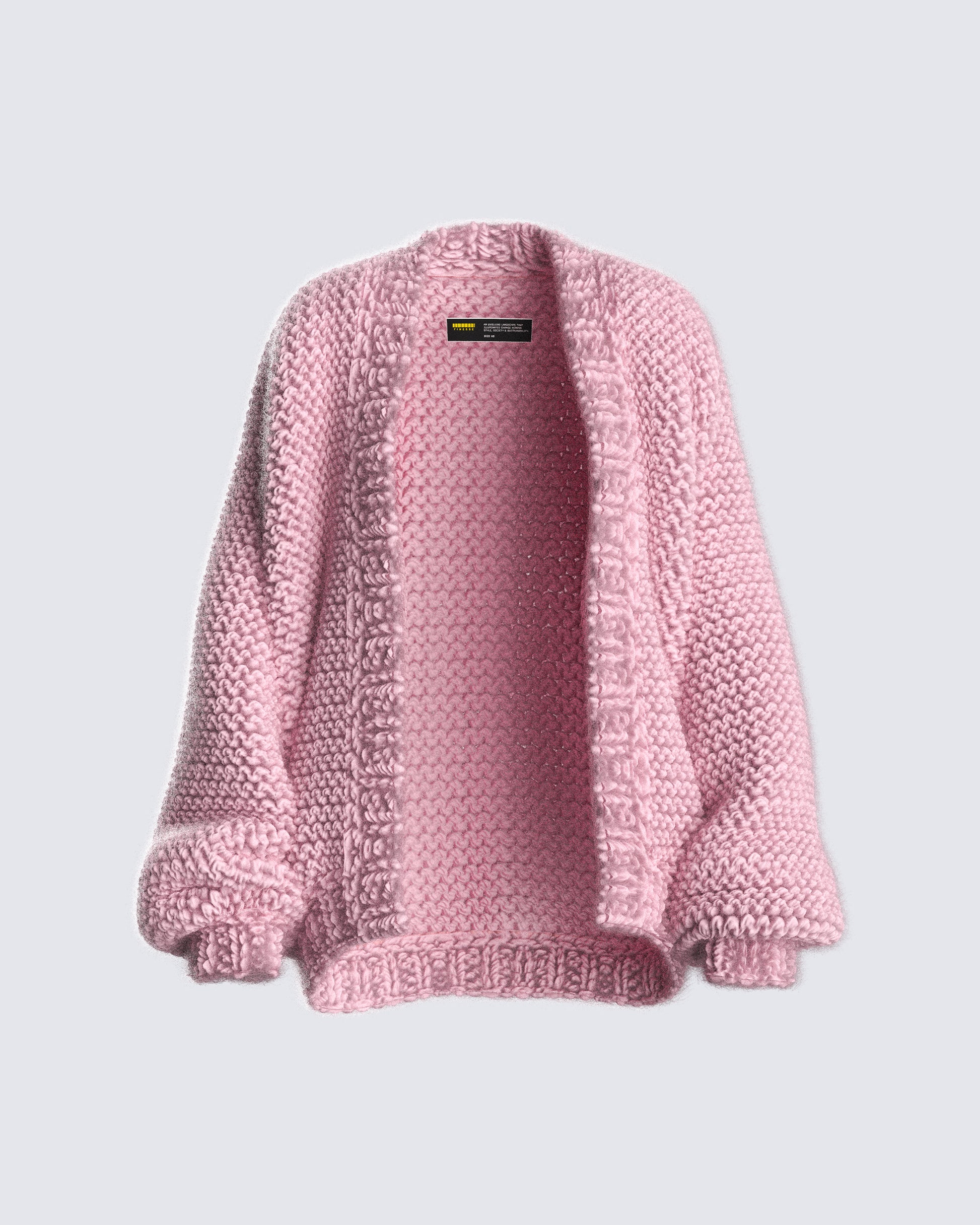 Blaise Pink Chunky Hand Knit Cardigan product front