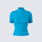 Maz Turquoise Rib Mock Neck Top product front