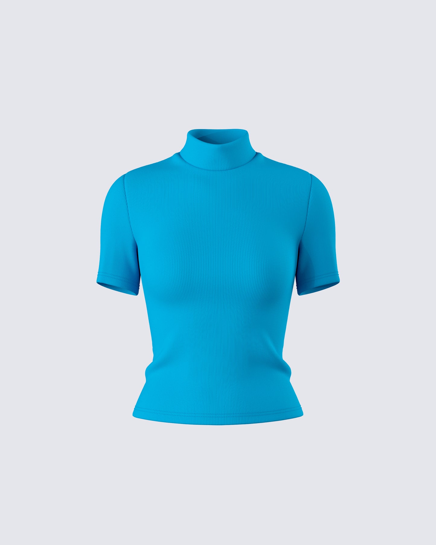 Maz Turquoise Rib Mock Neck Top product front