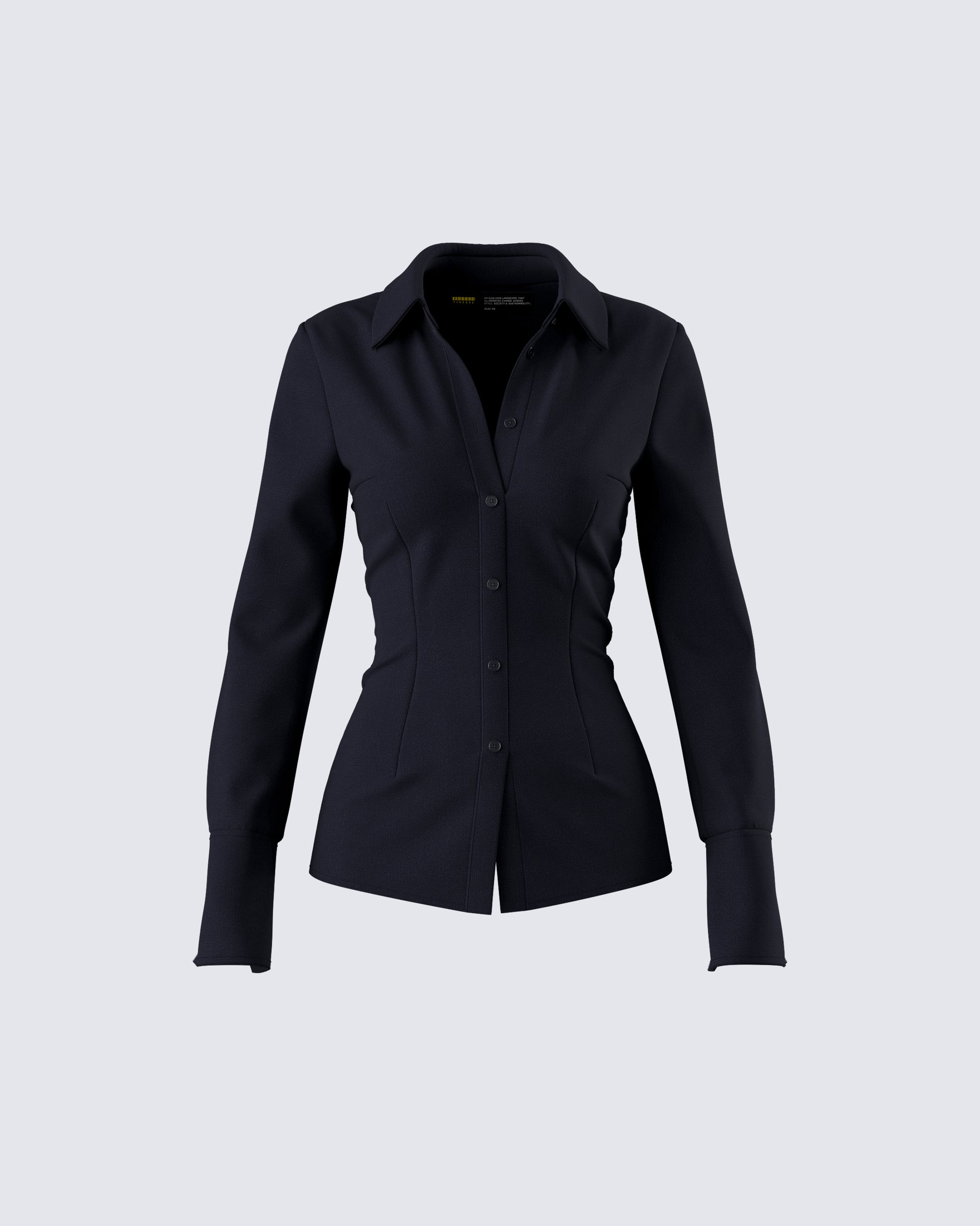 Avyanna Black Fitted Shirt 3d product front