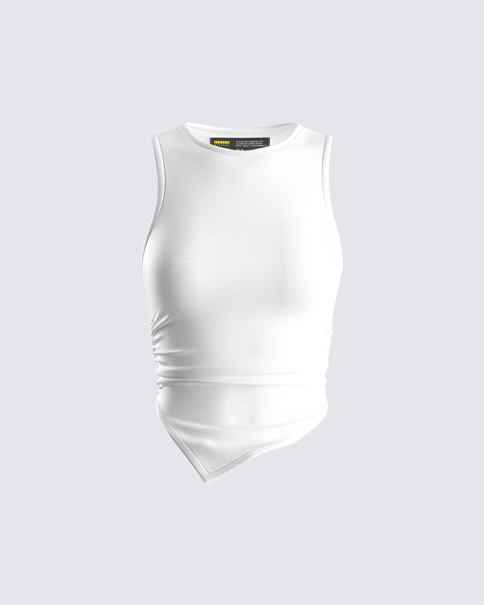 Ema White Jersey Tank Top 3d product front