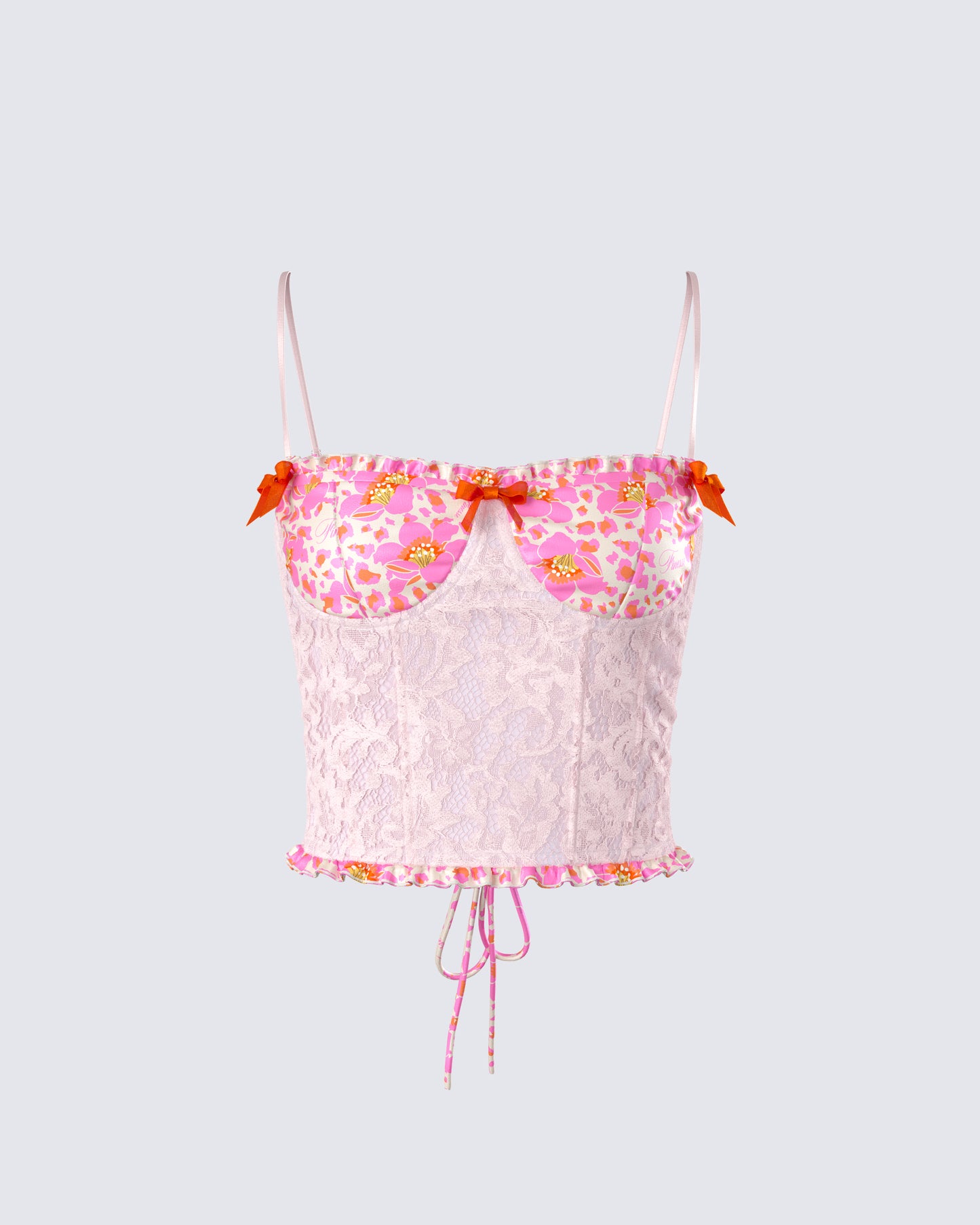 Ana Multi Floral Lace Bustier Top product front