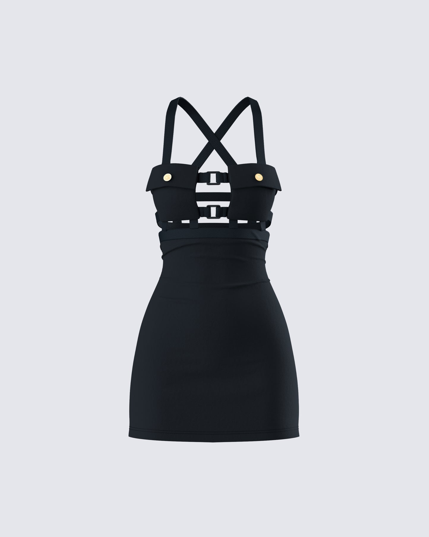 Miranda Black Ponte Mini Dress product front