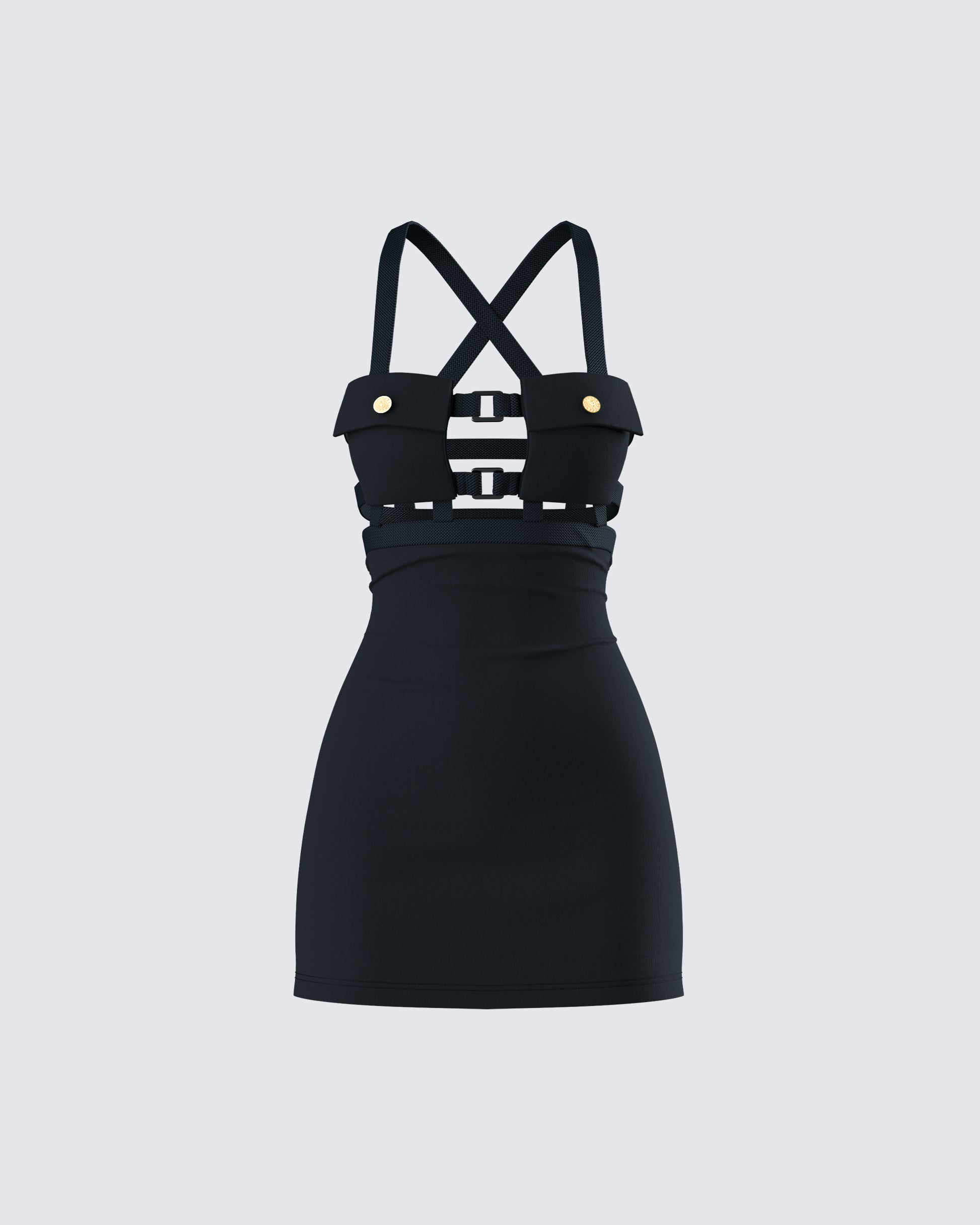 Miranda Black Ponte Mini Dress product front