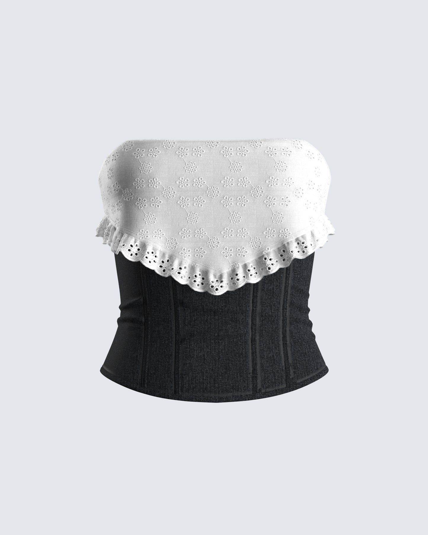 Padma Multi Eyelet Denim Tube Top 3d product front