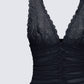 Hyacinth Black Floral Bow Detail Top