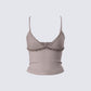 Jena Brown Pinstripe Strappy Top product front
