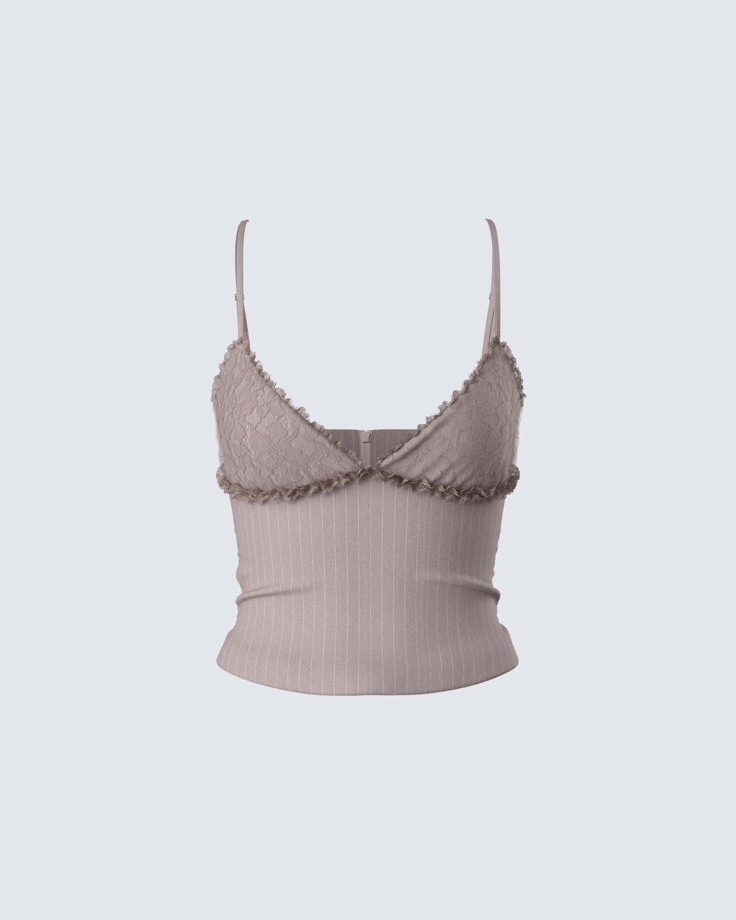 Jena Brown Pinstripe Strappy Top product front