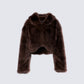 Joaquina Brown Fur Cropped Coat product front