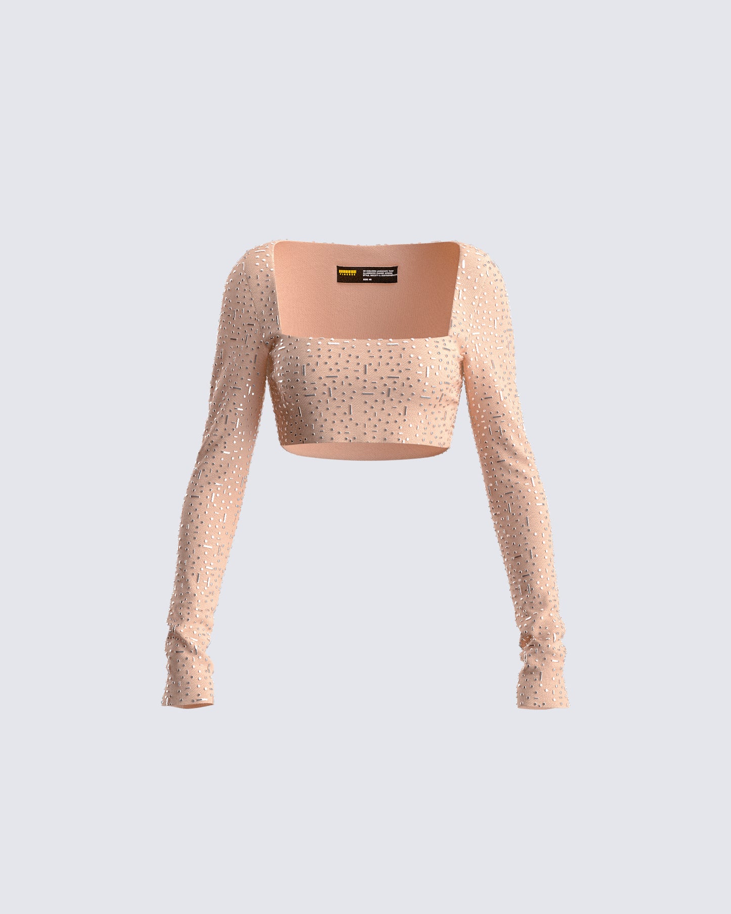 Maze Nude Rhinestone Crop Top product front