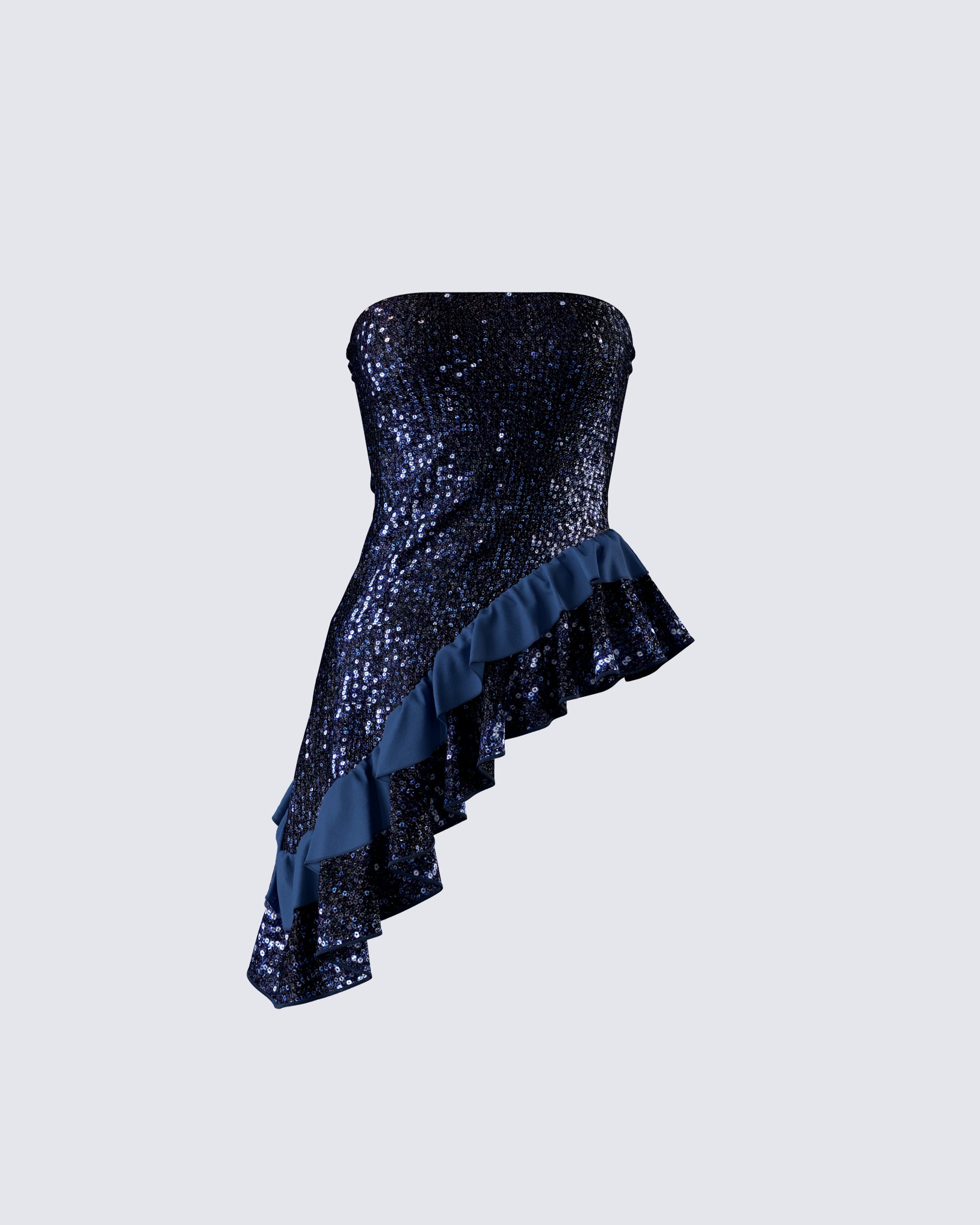 Kienna Navy Sequin Asymmetrical Top product front