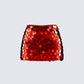 Philo Red Sequin Mini Skirt product front