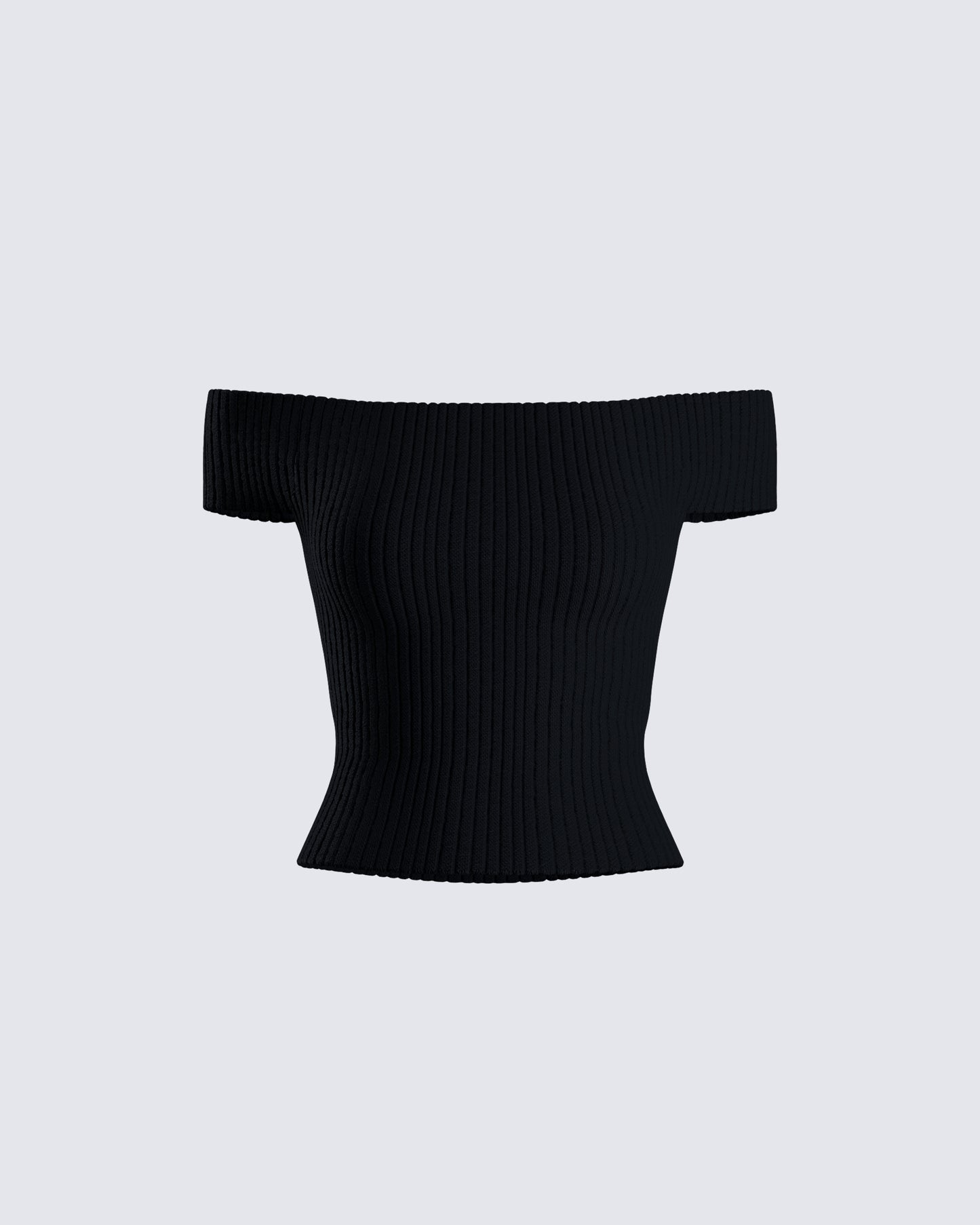 Crissle Black Rib Off Shoulder Top product front