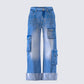 Karen Blue Denim Cargo Pant product front