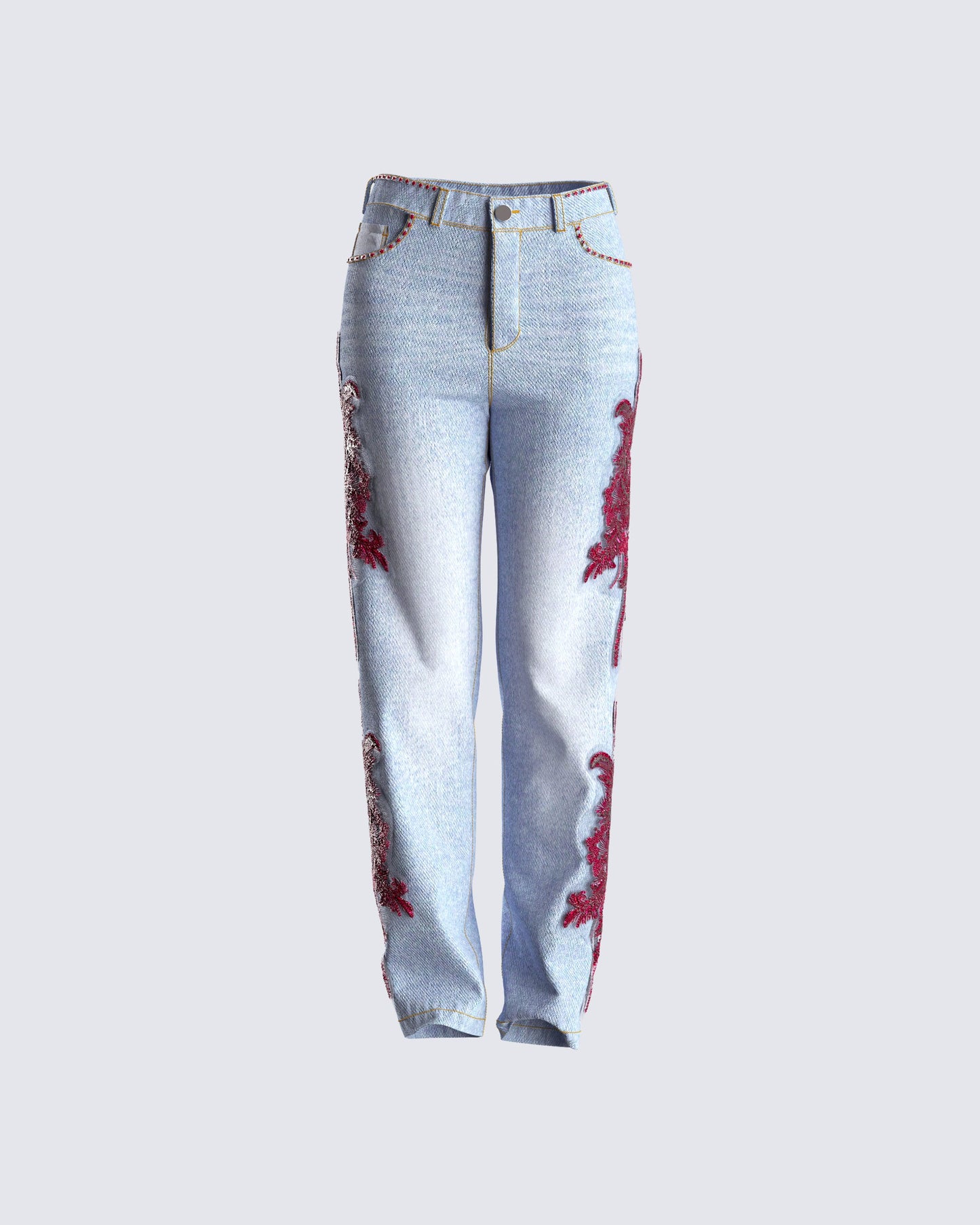 Marek Embellished Blue Jeans